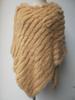 2022 Autumn/Winter Handmade Real Rabbit Fur Knit Triangle Shawl & Women's Pullover Cloak