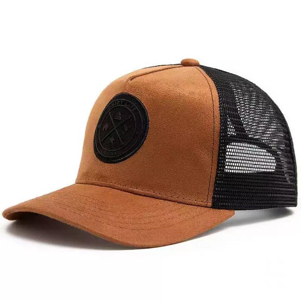 Men Vintage Patch Emblem Baseball Cap Mesh Hat Outdoor Adjustable Sunscreen Leisure Hat Spring Autumn Travel Tourism Beach Vacation