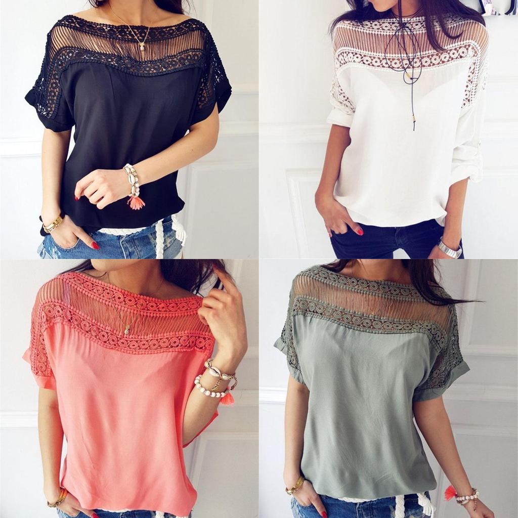 Premium Quality Fashion Women's Casual Loose Tops Blouse Short Sleeve Summer T-shirt