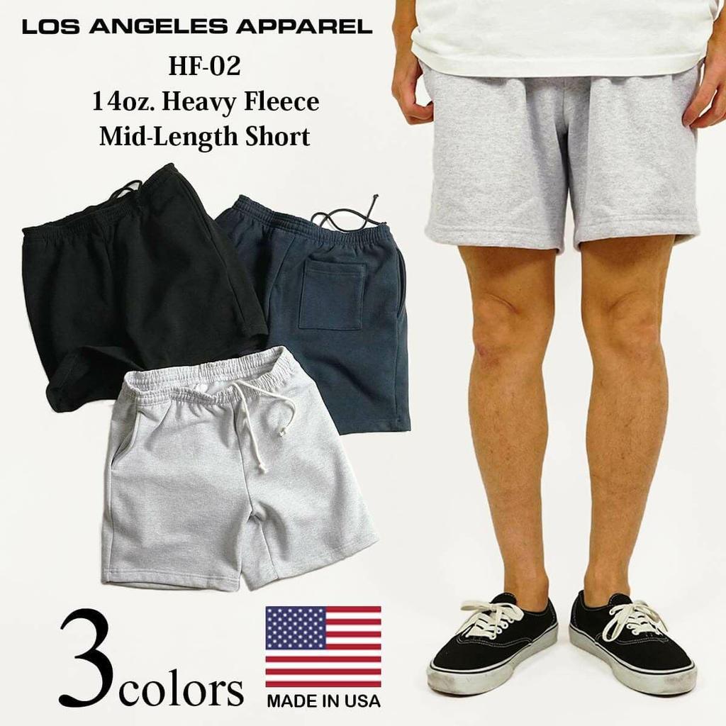 Angeles HF02 14oz Heavy Fleece Sweat M [Los Apparel] Shorts, Black,