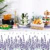 Peryiter 3 Pcs Spring Summer Floral Tablecloths Plastic Lavender Table Covers 54 x 108 Inch Watercolor Purple Floral Tablecloth for Spring Easter