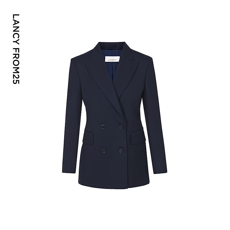 Women's Wool Blend Double-Breasted Suit Jacket