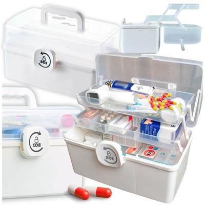 Organisatör för mediciner, låda, behållare, tabletter, stängd, hopfällbar, XL
