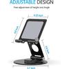 Swivel Tablet Stand, Aluminum Portable 360°Rotating Adjustable Tablet Holder for All 4-12.9’’ iPad Surface Samsung Phone Tablet Kindle E-Reader