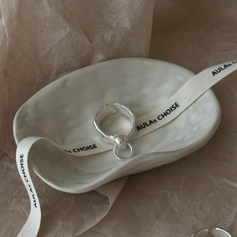 925 Sterling Silver Retro Plain Silver Ring for Women Does Not Fade, Light Luxury, High-end Sense, Versatile Opening Fashion Personality Ring