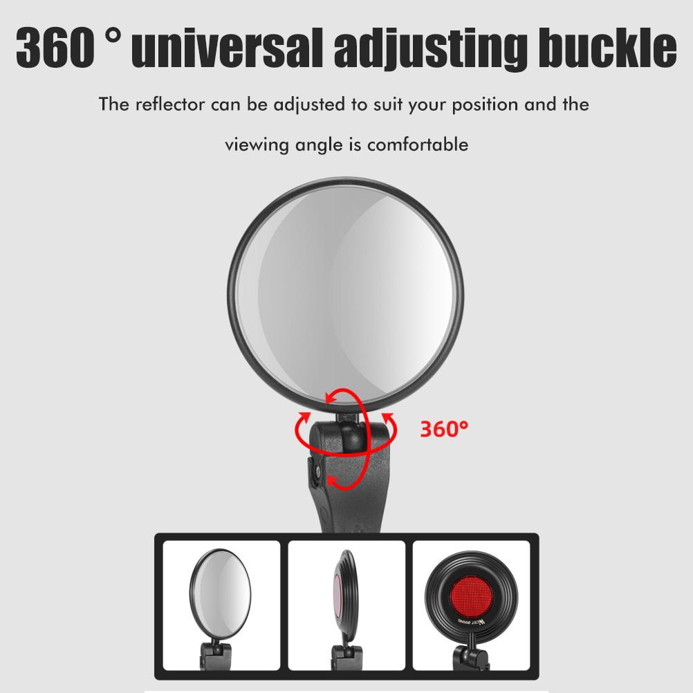 Bike Mirror 360 Degree Adjustable Rotatable Handlebar Mirror Wide Angle Bike Mirror Cycling Rear