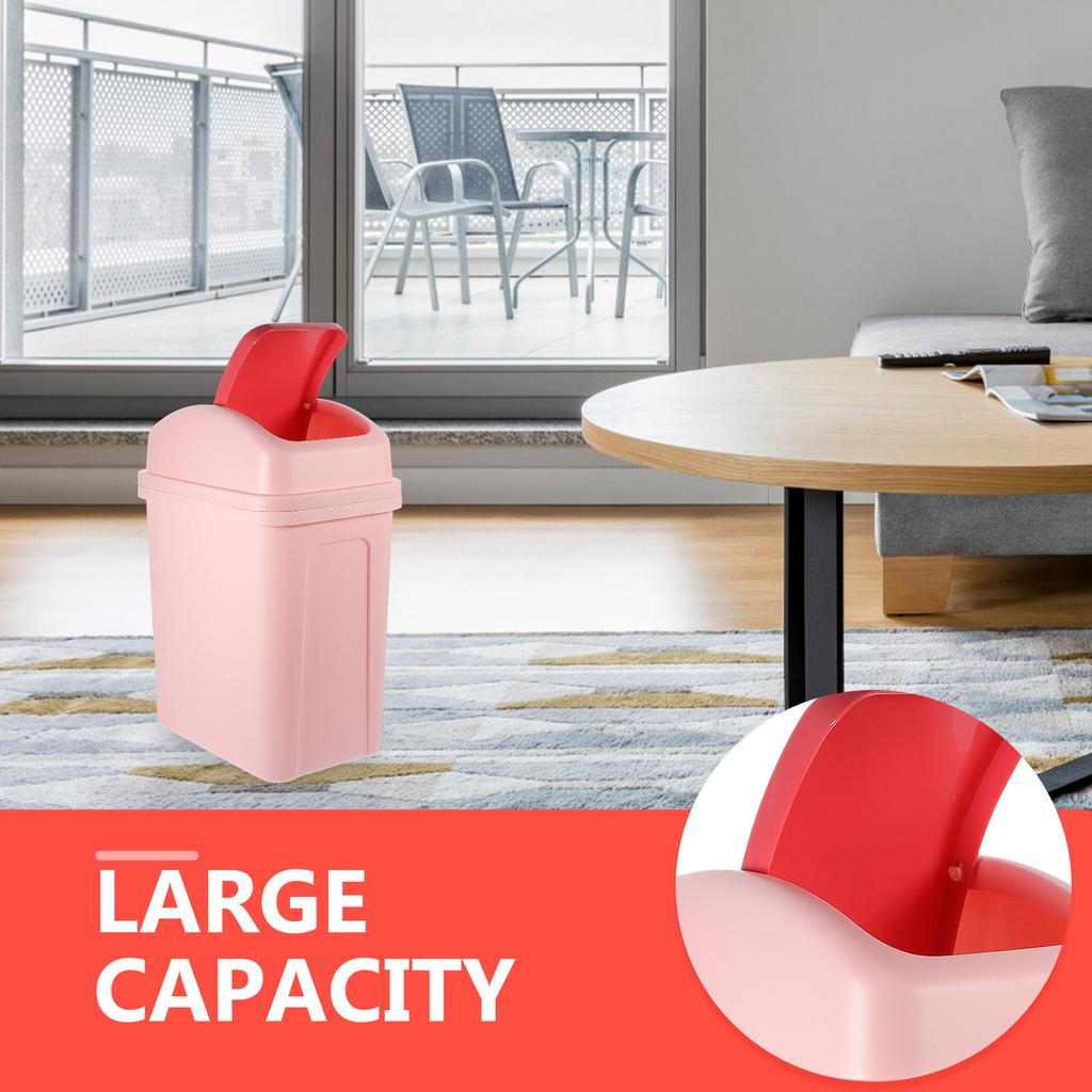 Thick Plastic Large Capacity Swing Lid Trash Can Household Garbage Bin Kitchen Bathroom Waste Disposal Nursery Trash Can