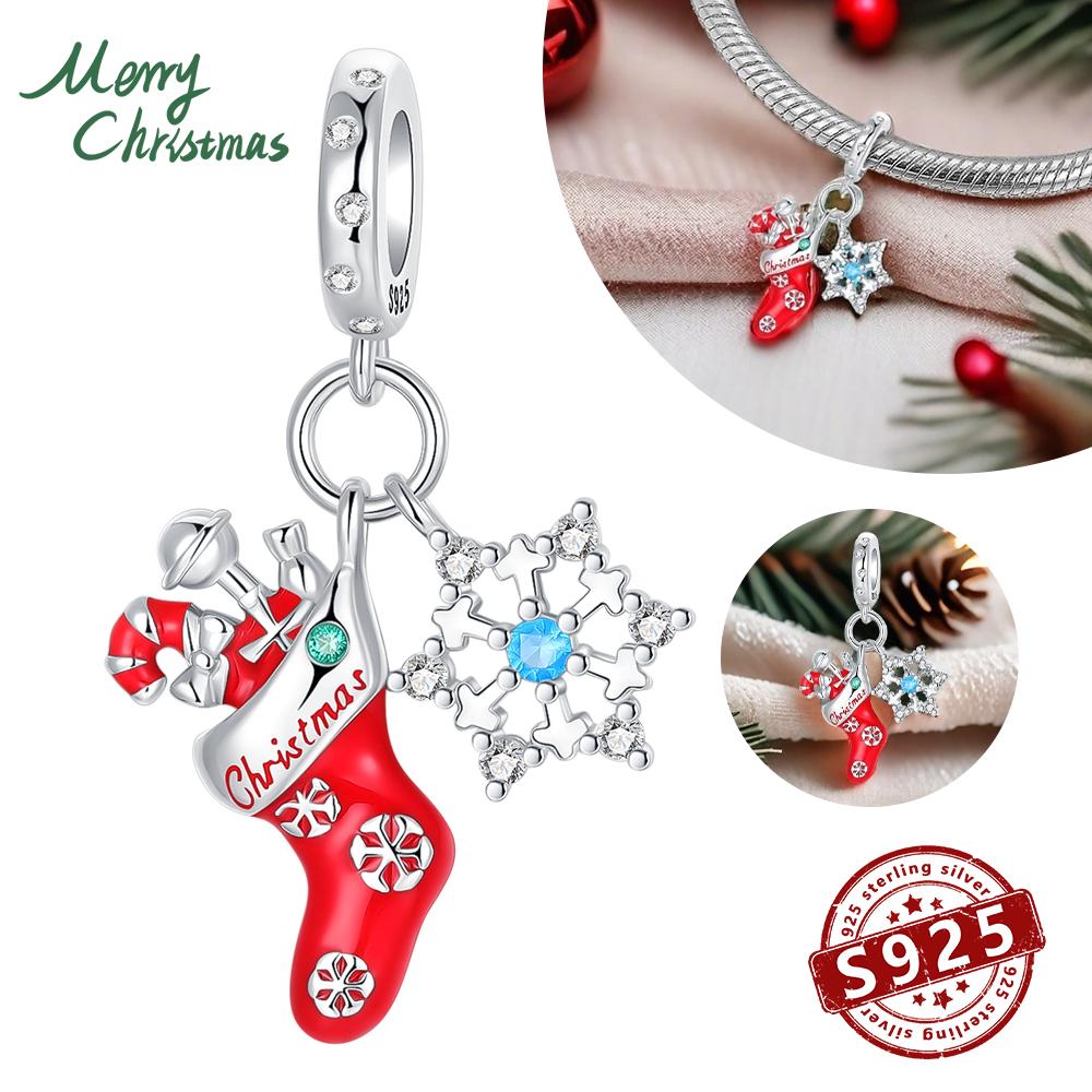 Copper Cute Apple Deer Skewer Decoration Charm Pendant Fit The Brand'S Diy Bracelet Women Christmas Charms For Jewelry Gifts