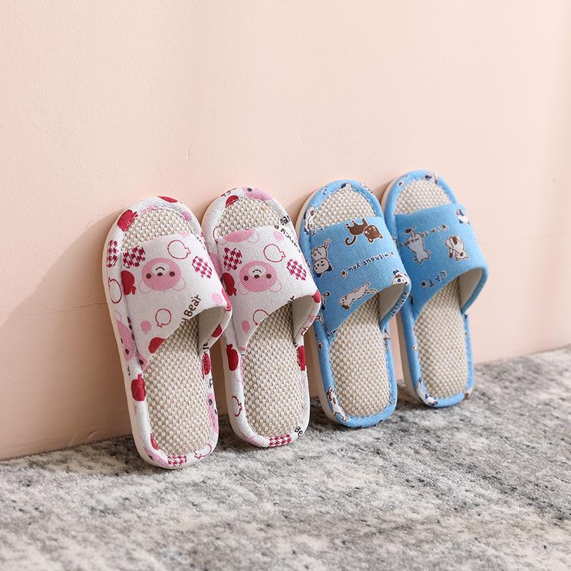 New Linen Shoes, Slippers, Children's Simple and Indoor Anti-slip