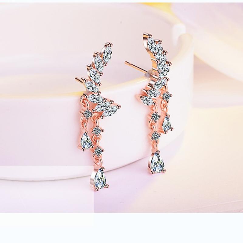 Lindon kvinners zirkon kobberlegering øredobber - bryllupsfest gave anheng øredobber