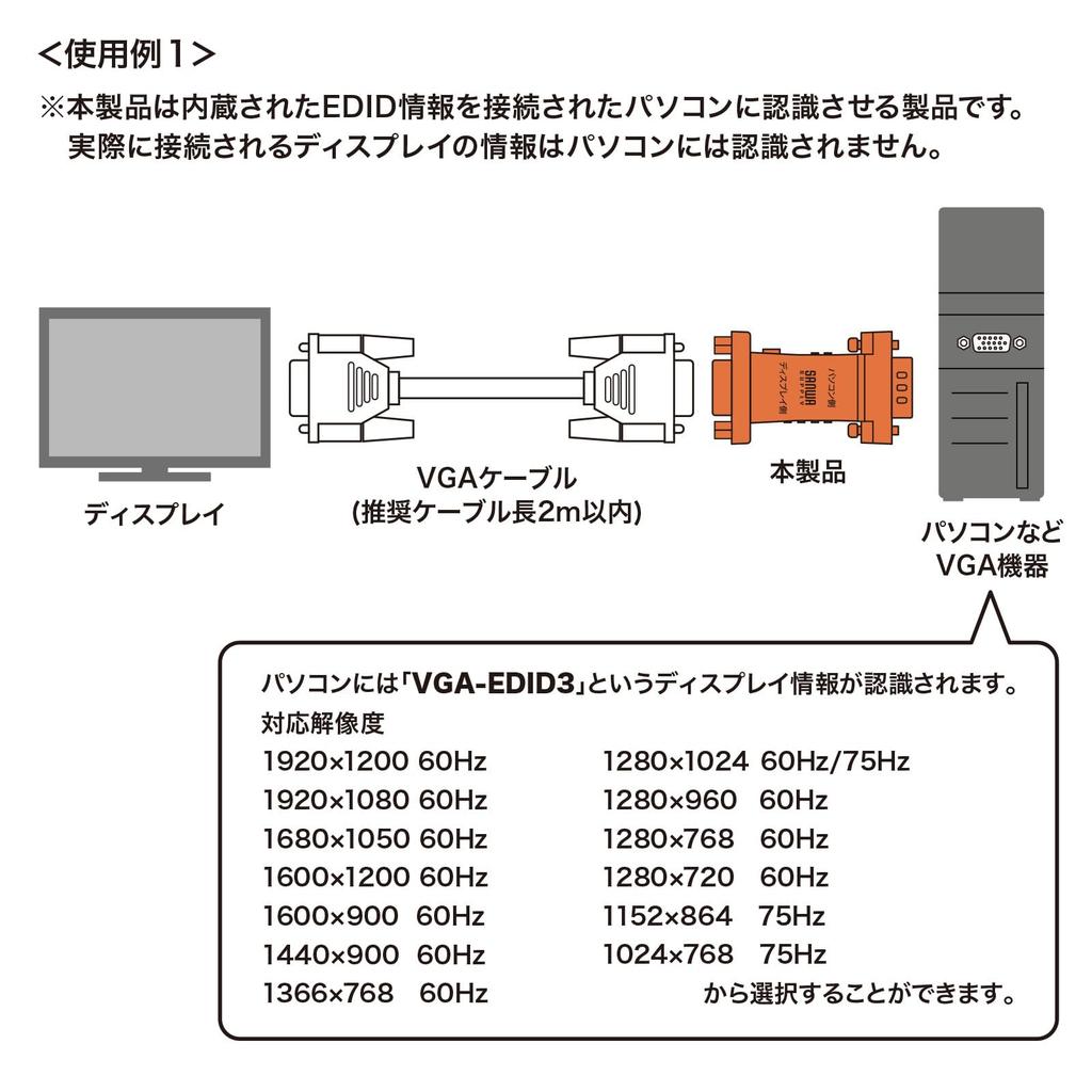 Sanwa Supply EDID Retainer (for VGA) VGA-EDID3
