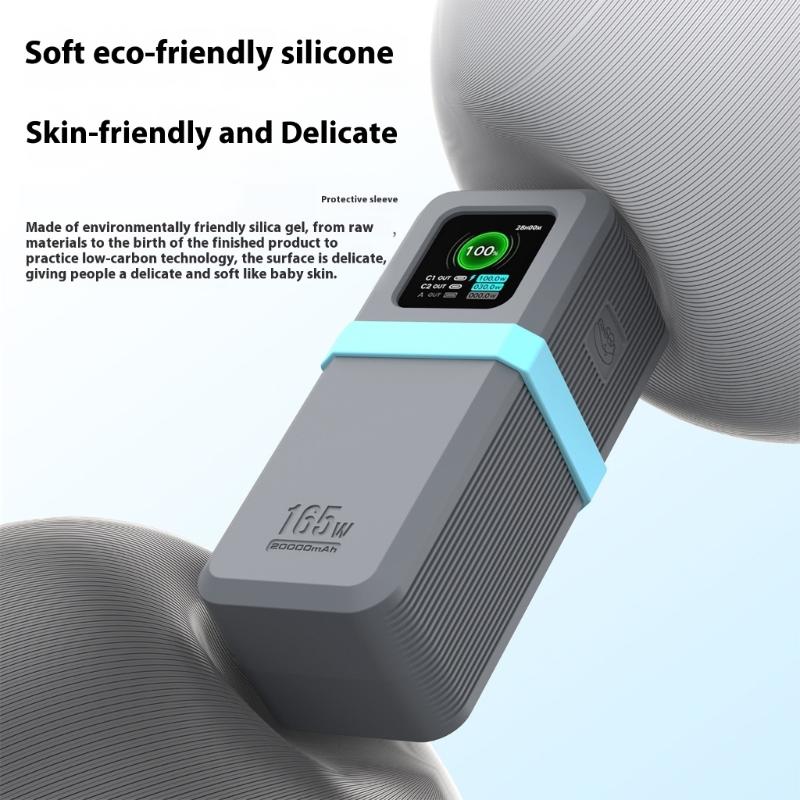 Flexible Silicone Protective Cover For 165W Charging Adapter Case with Cable Dustproof Easy Installation Case