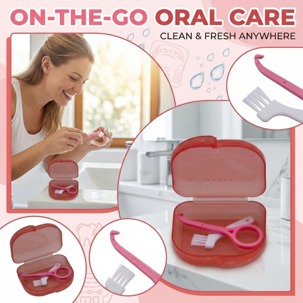 Portable Braces Cleaning Box Denture Cleaner Portable Teeth Box