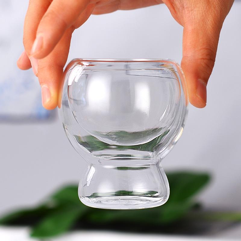 Einfache und Hochwertige Hochborosilikat 80ml Konzentrierte Doppelschichtige Kaffeetasse Latte Kaffeetasse 80ml