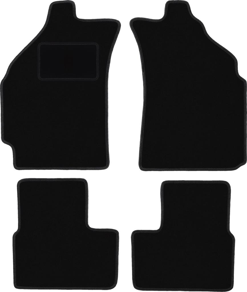 Black Velour Floor Mats For: Chevrolet Spark II M200 Hatchback (2005-2009)