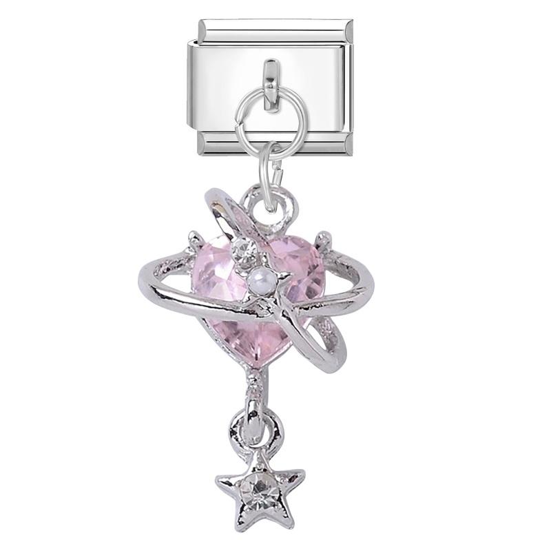 

Vintage Butterfly Flower Pineapple Tassel Chain Pendant Italian Charm Link Fit 9MM Bracelet Stainless Steel Women DIY Making