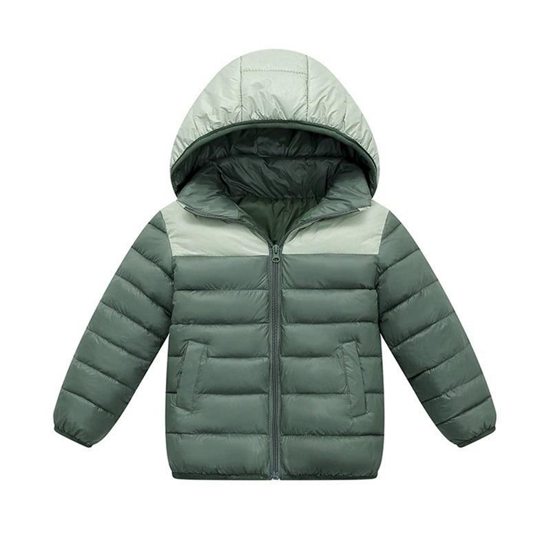 7-16 Years Kids Boys Winter Warm Hooded Coat Windproof Zipper Jacket