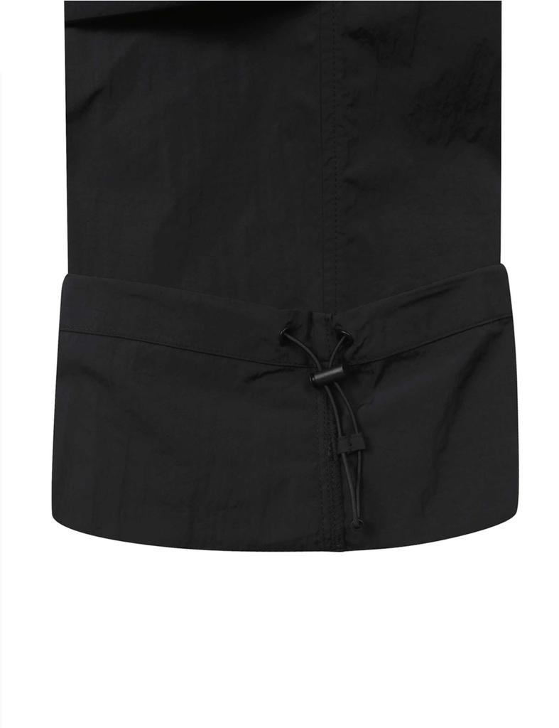 Enbiei Wide Parachute Woven Pants Black