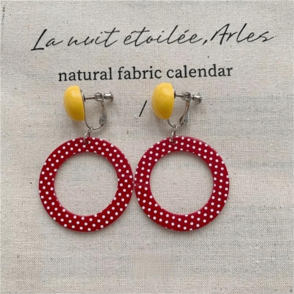 Sweet Circular Earrings Geometric Wave Point Earrings Fashion Drop Earrings  Women