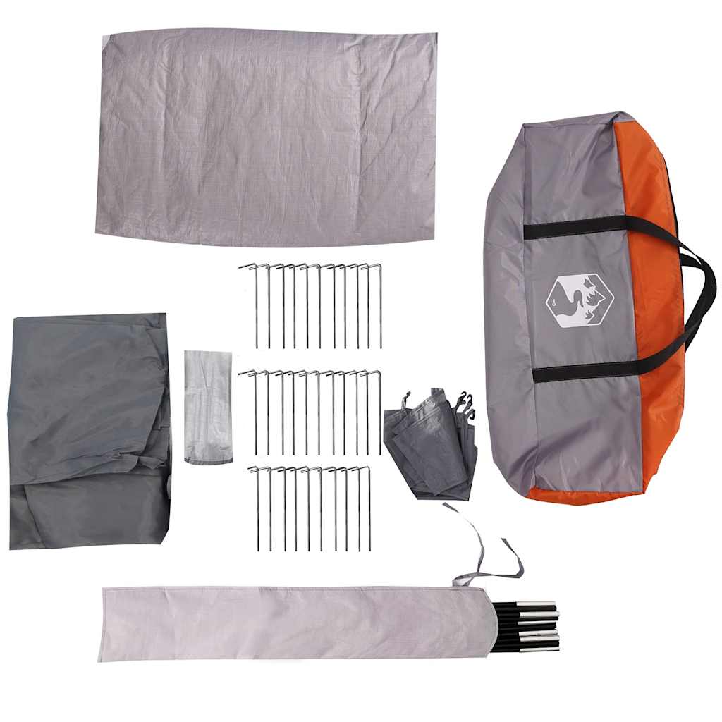 Dome Camping Tent for 1 Person Grey and Orange Waterproof