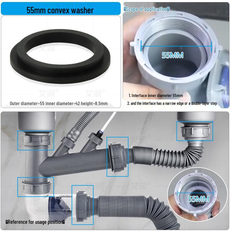 Gumový těsnicí kroužek pro kuchyňský dřez pro těsnění odpadní trubky