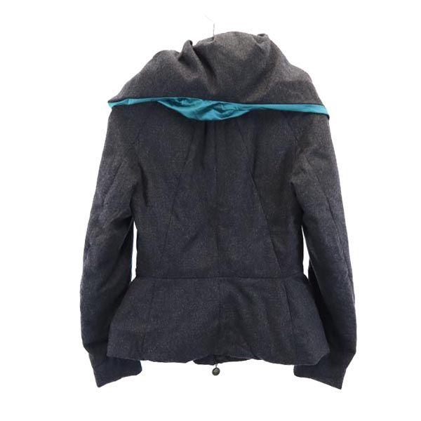 Emporio Armani Wool Blend Long Sleeve Volume Color Jacket 40 Gray Women Used