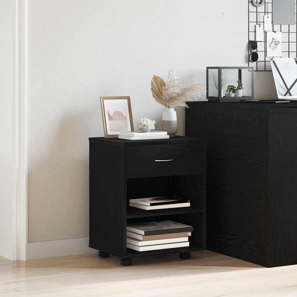 Storage Cabinet Black Oak Effect 46 x 36 x 59 cm
