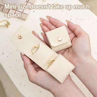 1/2/3 Pezzi Mini Borsa da Viaggio per Gioielli Interno in Velluto Design Multi-Griglie Organizzatori per Gioielli Portatile Pieghevole Custodia da Viaggio per Gioielli