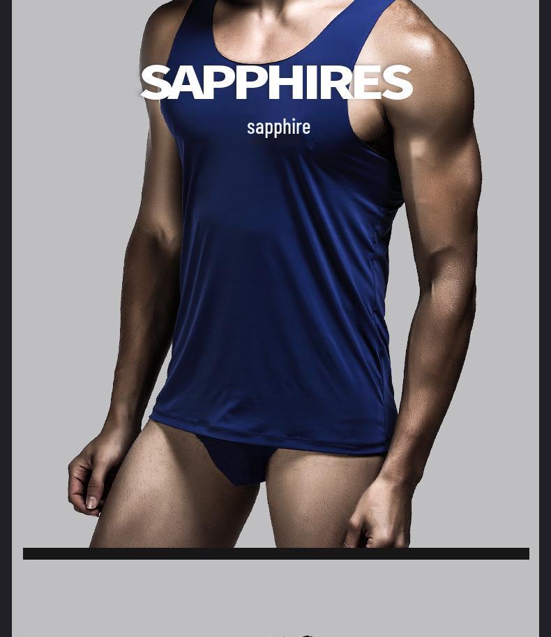 Чоловіча безшовна майка-борцівка з льодяного шовку