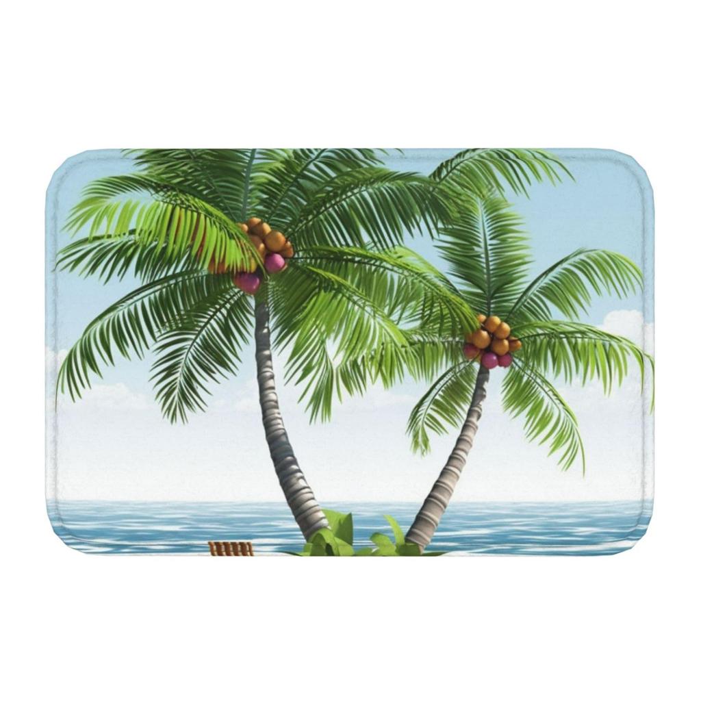 Hawaiian Beach Palm Tree Carpet Ocean Beach Area Rug Tropical Sea Sunset Floor Mat Living Room Home Indoor Mat Bathroom Doormat