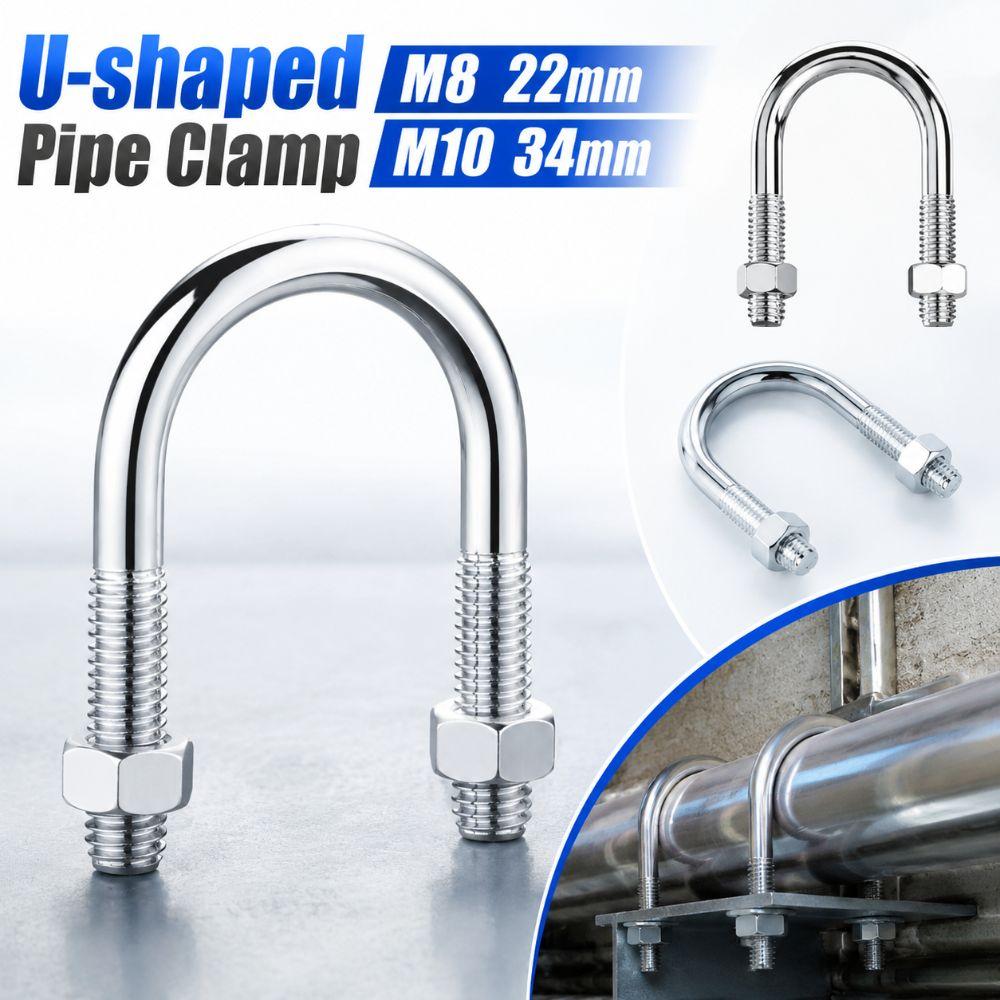 Multifunctional U-shaped Pipe Clamp with Screw Nut Fixed Clamp Pipes, Building Fasteners