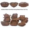 Retro Woven Imitation Rattan Fruit Plate  Wedding Candy Flower Storage