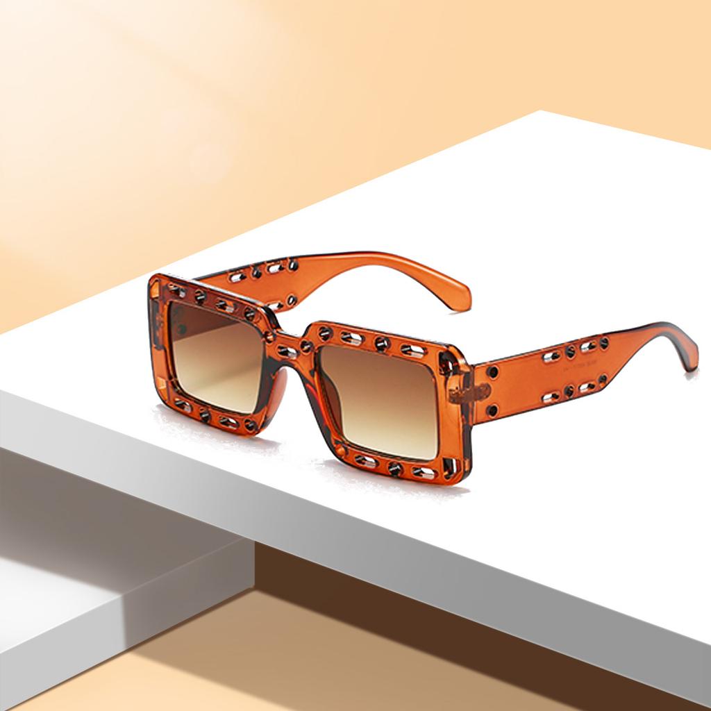 Hip Hop Square Sunglasses for Men and Women Fashion Loophole Style Shades Eyewear Trendy Square Glasses