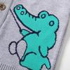 Children Kids Cardigans Sweater Spring And Fall Cartoon Alligator Print Cute Cardigans Toddler Boys Jacket Coat