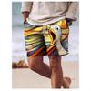 Men's Beach Shorts, Informal Shorts, Men's 3D Animal Duck Print Hawaiian Swim Shorts