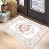 Vintage European Baroque Floral Doormat Ornate Border Non Slip Front Door Kitchen Indoor Entrance Floor Rug