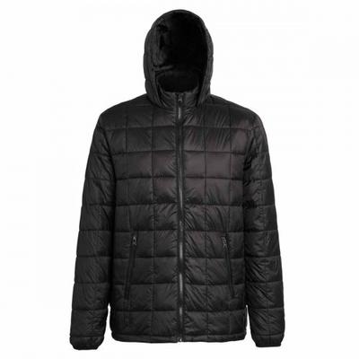 Mens Box Quilt Hooded Zip Up Jacket