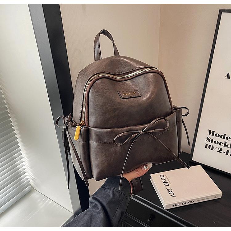 

Retro bag women s fashion niche design portable student schoolbag casual high-end backpack