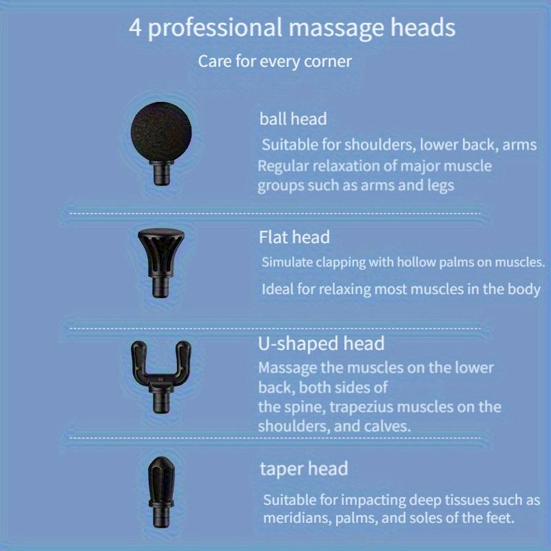 Portable Fascial Massage Gun Electric Percussion Pistol Massager Body Relaxation Massage Deep Tissue Replaceable Massage Head