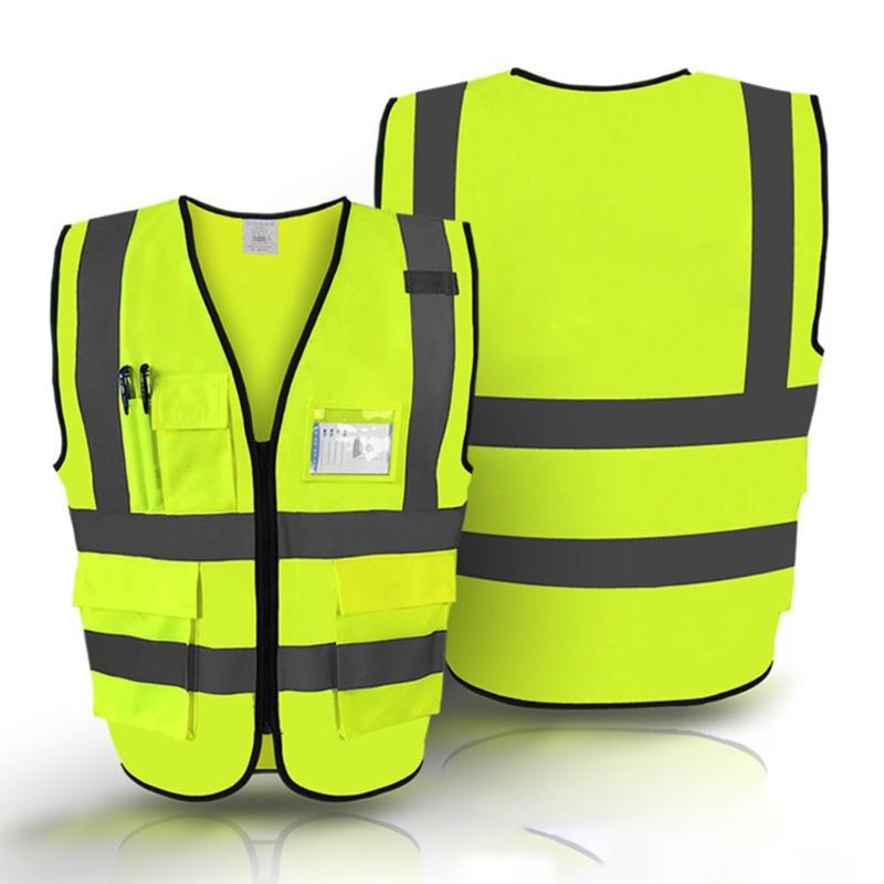 High Visibility Reflective Vest Yellow Reflective Vest Lightweight Breathable Vest for Car Safety Stay Safe On the Road