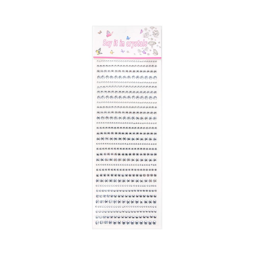 Strass-Gesichtsaufkleber - DIY Glitzersteine für Augen- und Ohr-Make-up Single Color, Single Sheet, Card Included weiß