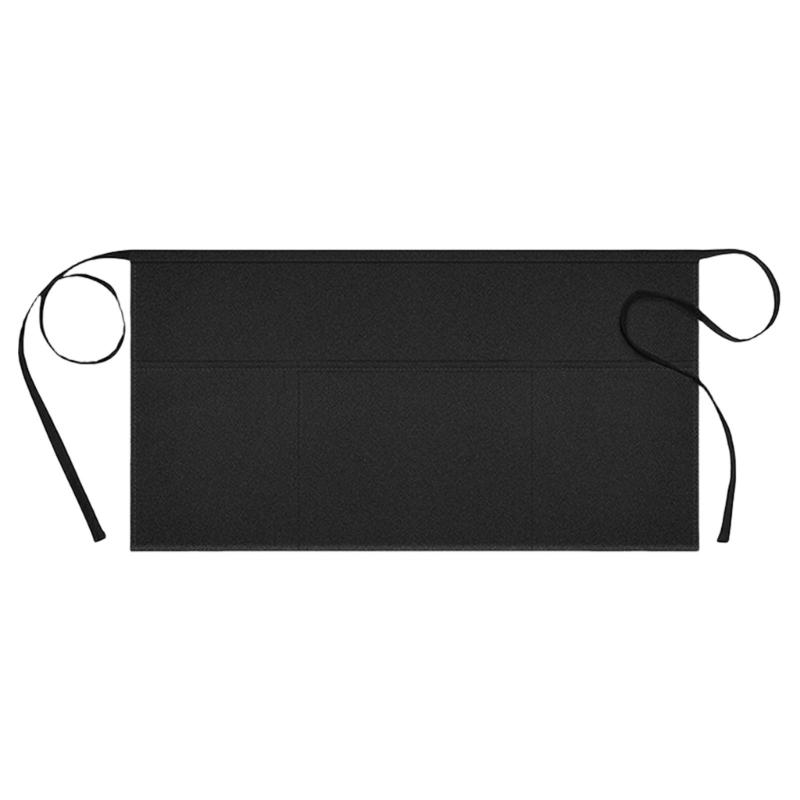 

Server Aprons with 3 Pockets Waist Apron,Waitress Apron for Women Men Water Resistant with Long Waist Strap Half Apron 1
