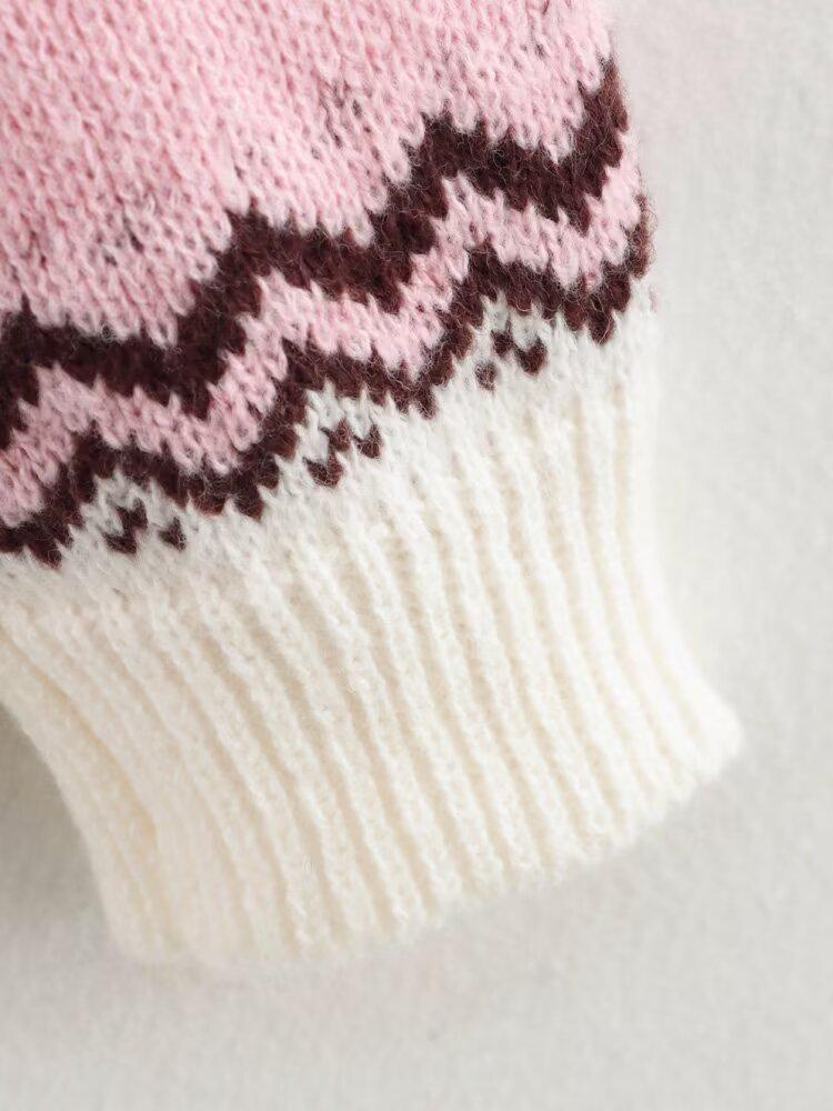 2024 Winter Women's Fashion: European and American Simple Sweet Thick Knit Pullover Sweater