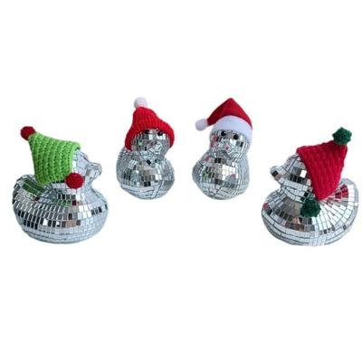 Duck Shape Cute Duck Disco Ball Reflective Christmas Decoration Duck  for 70s Party
