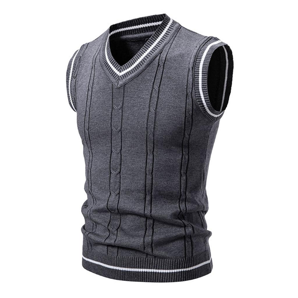 Men's V-neck Vest Knitted Vest Bottoming Shirt Men And Women Fashionable Couple Outer Wear Peach Heart Collar Vest