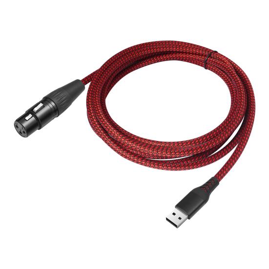 

Кабель-адаптер USB папа к XLR мама Простой в использовании Универсальный кабель-конвертер для микрофона Plug-and-Play Студийный аудиокабель 1M
