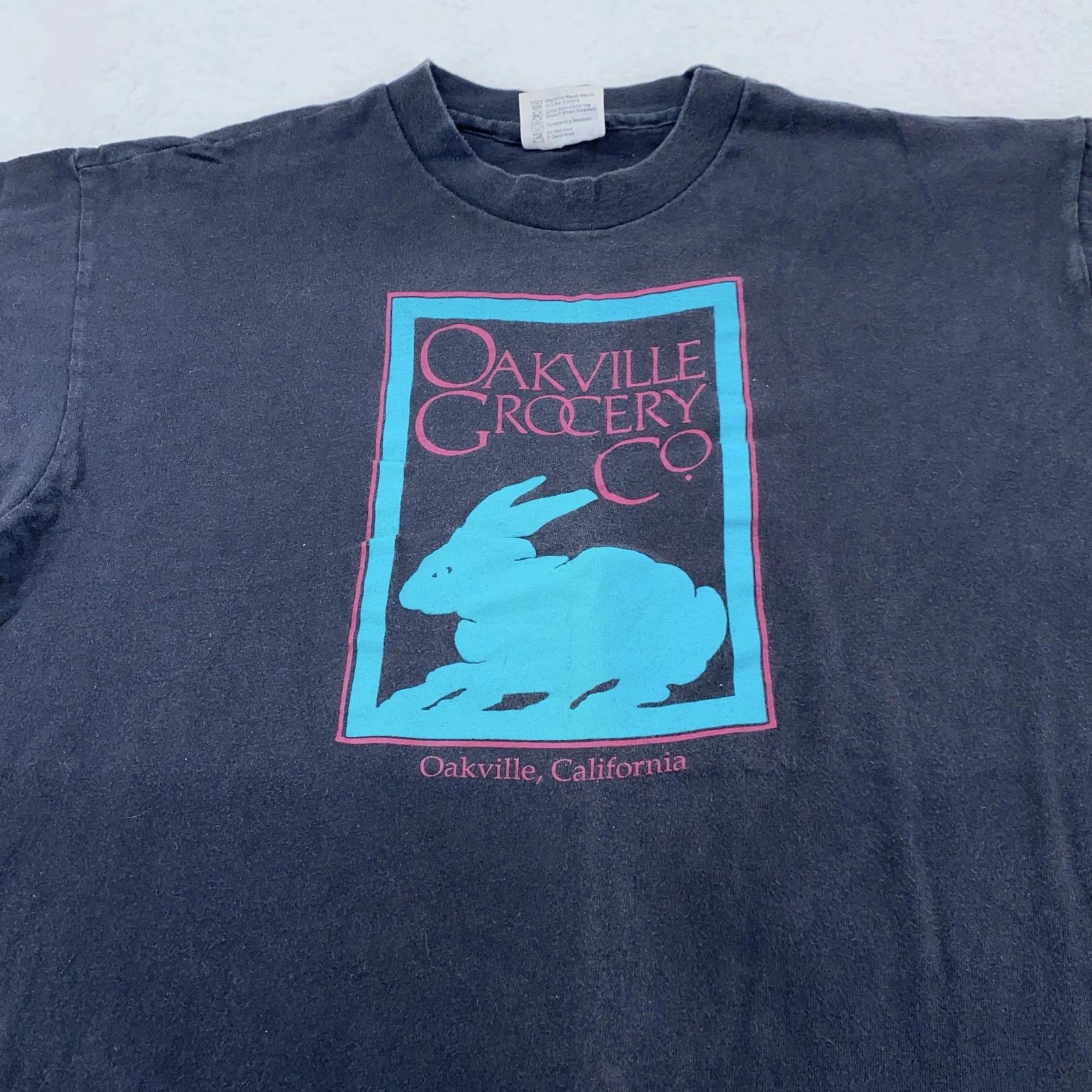 

Выцветшая винтажная футболка Oakville Grocery Co M/L Кролик из Калифорнии 90-е США 3XL