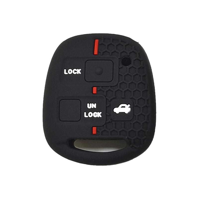 

1Pc Black Dot White Red Line Car Silicone Key Cover Car Key Cover Shell For Toyota Land Crusier FJ/Toyota Land Cruiser Prado