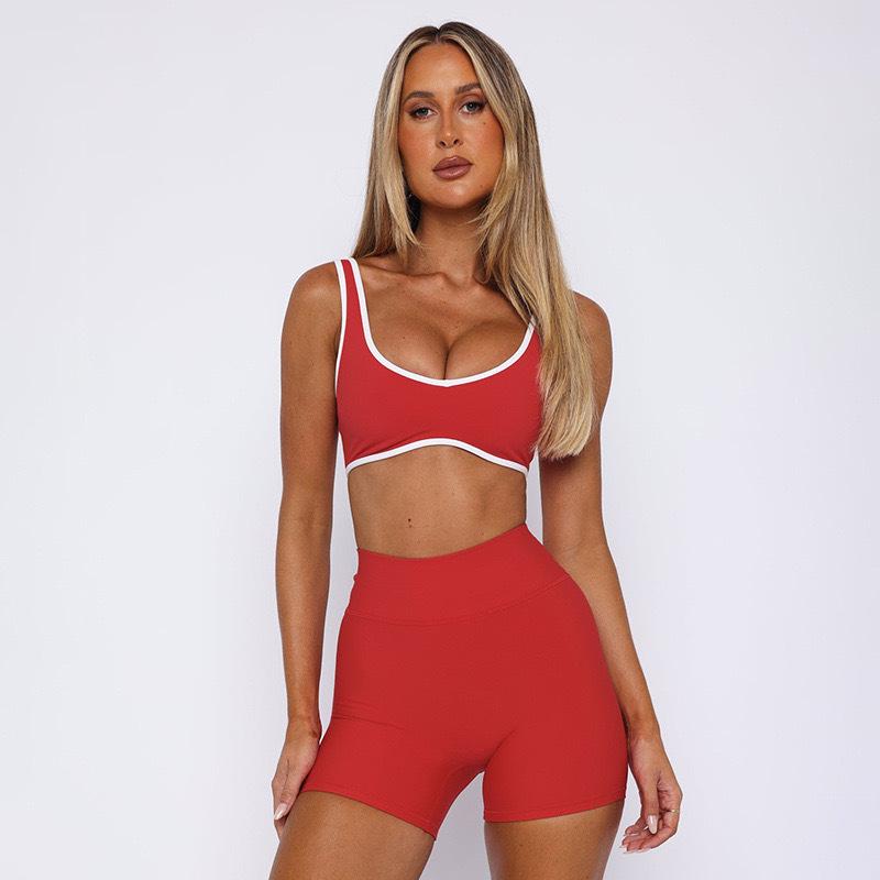 Color Block Yoga & Pilates Quick-Dry Sports Bra & Workout Set