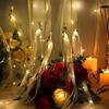 Ribbon Fairy Wand Light-up Wedding Wand Glow Lace And Ribbon Stick with Bell for Wedding Reception Graduation Birthday Party New Year Celebration